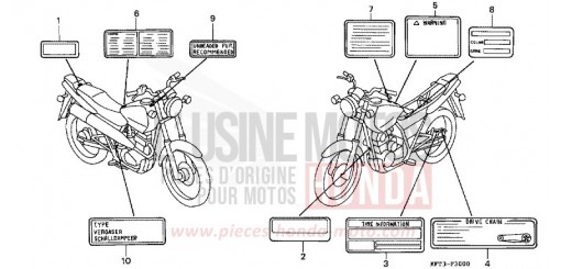 ETIQUETTE DE PRECAUTIONS CLR125W de 1998